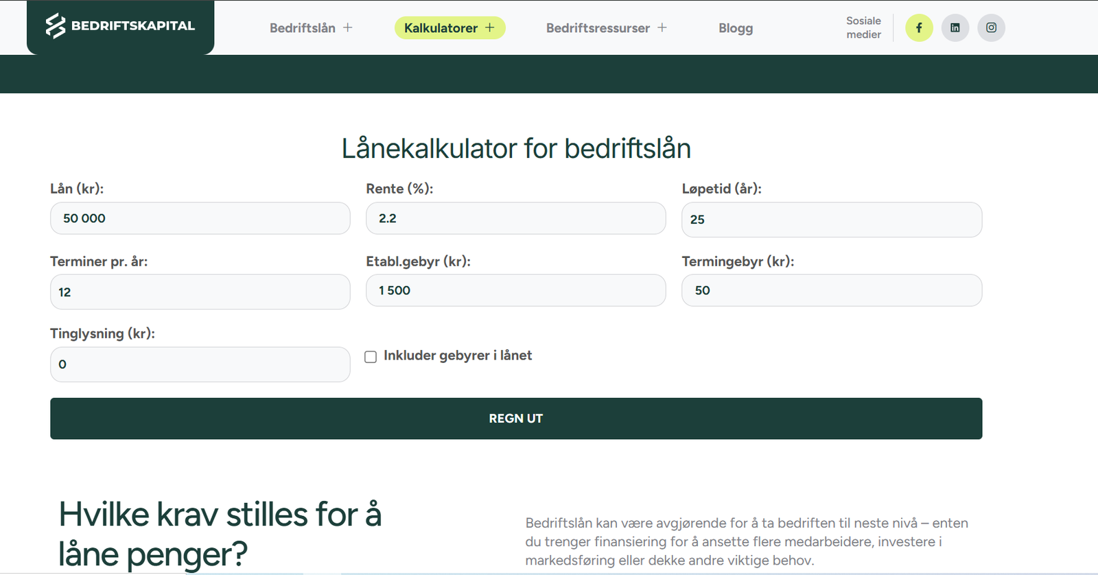 Bedriftskapital – Business Loan & Financing Platform