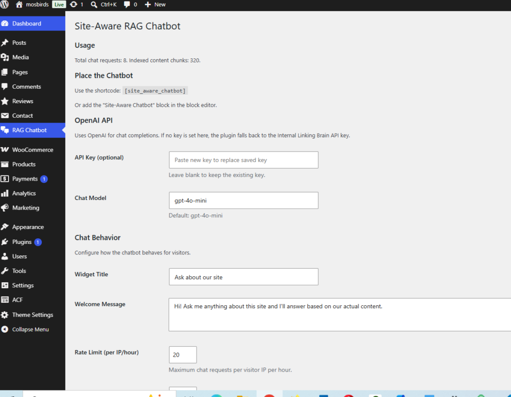 Site Aware Chatbot