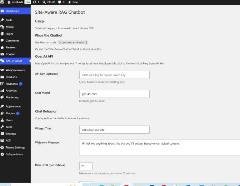 Site Aware Chatbot